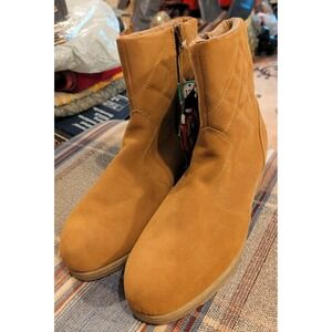 NWT Vintage Explorers Outdoor Gear Boots Men's 12 Brown Suede Leather Sherpa Zip